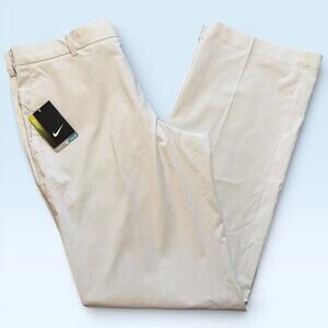 Nike Dri-FIT Golf Pants Mens 34x34 White Gray Stripe Tour Performance 433251